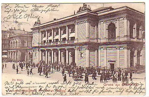 06539 Ak Gruss de Hambourg "La Bourse" 1910