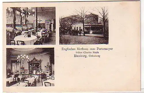 06531 Ak Hamburg Cirkusweg Bierhaus en anglais vers 1920