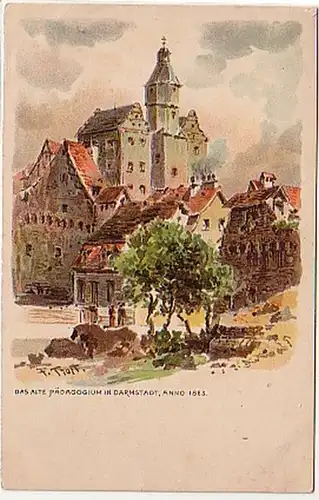 06521 Ak Darmstadt das alte Pädagogium um 1900