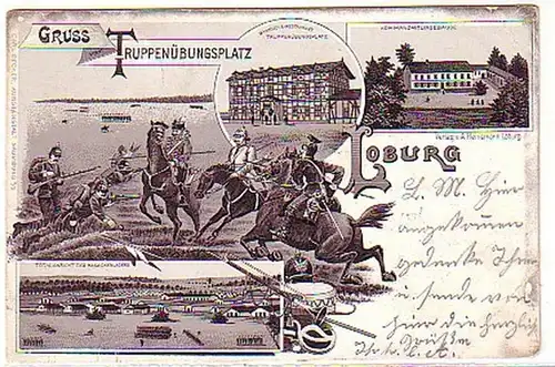 06513 Ak Lithographie Gruß aus Loburg Restaurant 1900