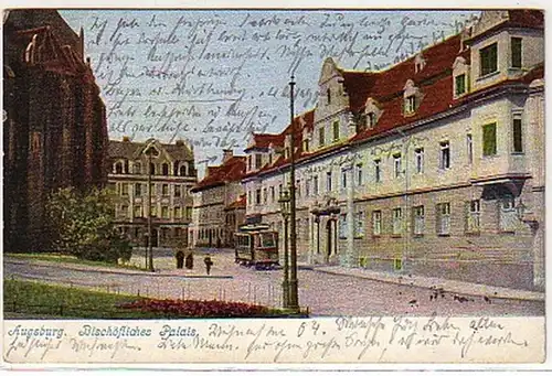 06506 Ak Augsburg Bischöfliches Palais 1904