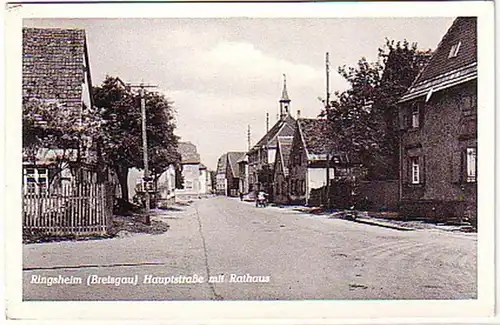 06491 Ak Ringsheim Hauptstraße avec mairie vers 1940