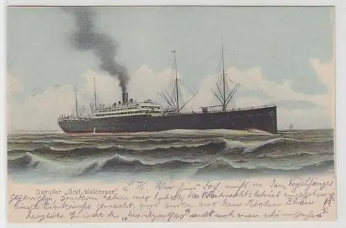 06423 Ak Dampfer "Graf Waldersee" um 1900