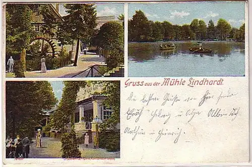 06388 Ak Gruß aus der Mühle Lindhardt 1909