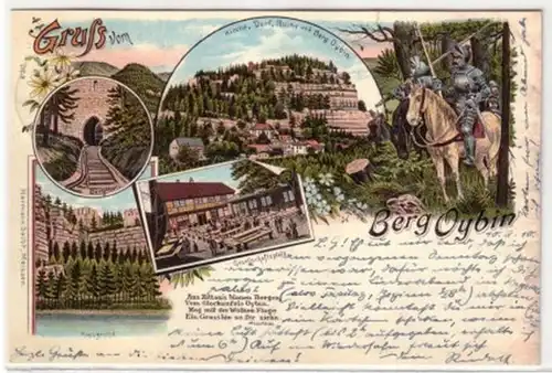 06345 Ak Lithographie Gruß vom Berg Oybin 1910