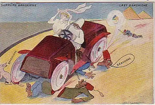06281 Humor Ak Ägypten "Last Bakchiche" um 1910