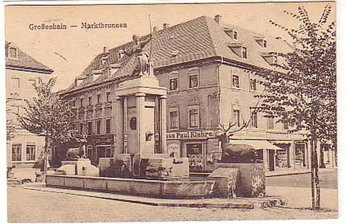 06266 Ak Großenhain Marktbrunnen, Dresdner Kaufhaus1924