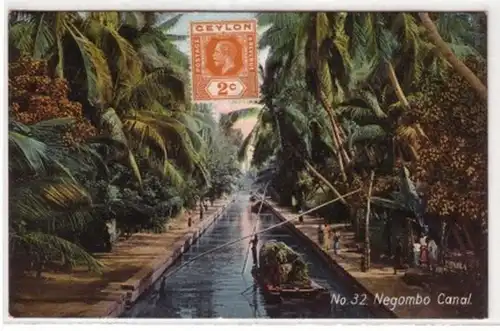 06251 Ak Ceylan Sri Lanka Negombo Canal vers 1920