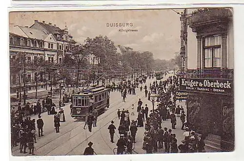 06232 Ak Duisburg Königstraße Magasin de cigares 1910