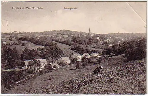 06228 Ak Salutation de Waldkirchen dans le Zschopatutal 1911