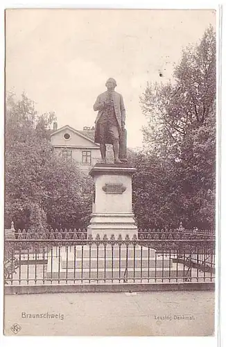 06204 Ak Braunschweig Lessing Denkmal 1907