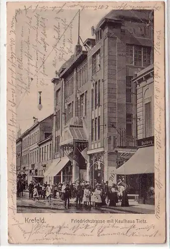 06153 Ak Krefeld Friedrichstraße Kaufhaus Tietz 1906