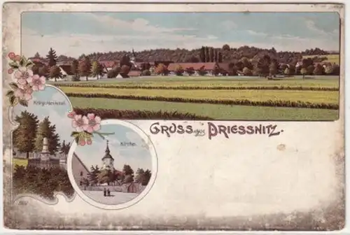 06147 Ak Lithographie Gruss de Priessnitz vers 1900