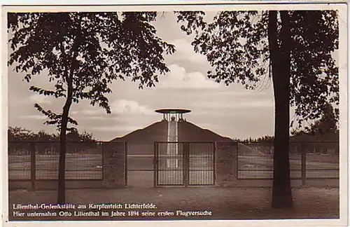 06146 Ak Lilienthal Mémorial à Lichterfelde vers 1930