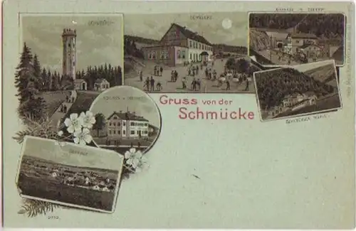 06144 Ak Lithographie Gruss von der Schmücke um 1900