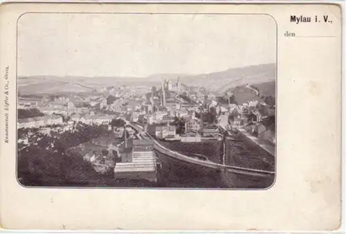 06114 Ak Mylau dans le Vogtland Vue totale vers 1900