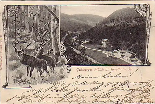 06092 Ak Gehlberger Mühle au Gerathal en Thuringe. 1905