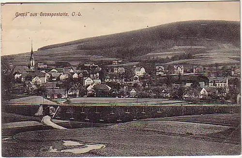 06068 Feldpost Ak Salutation de Grosspostwitz O.-L. 1915