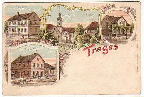 06060 Ak Gruß aus Trages Gasthof usw. 1907