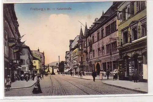 06048 Ak Fribourg i.B. Kaiserstraße avec des magasins vers 1910