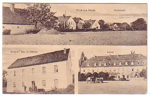 06047 Ak Salutation de Hayda Hostelhof et vue sur le village 1923