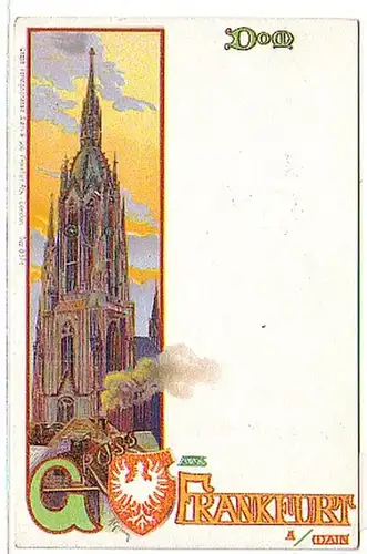 06034 Ak Lithographie Gruß aus Frankfurt a.M. um 1900
