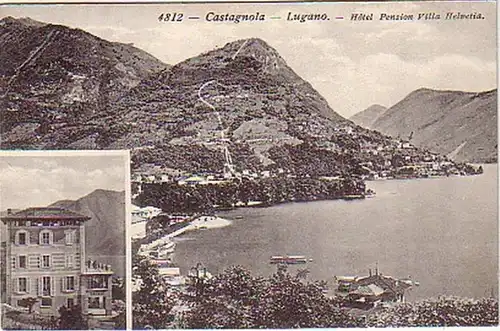 06025 Ak Castagnola Lugano Hotel Pension vers 1930
