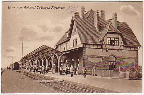 05992 Ak Gruß vom Bahnhof Dobrilugk Kirchhain 1916
