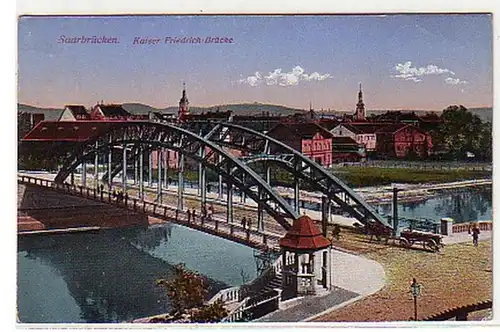 05964 Ak Sarrebruck Kaiser Friedrich Bridge 1916