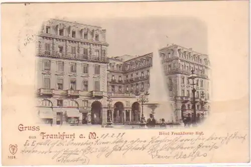 05955 Ak Salutation de Francfort a.M. Hotel Frankfurter Hof
