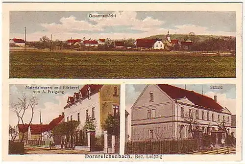 05949 Ak Dornigebach Bez. Leipzig Bäckerei etc. 1920
