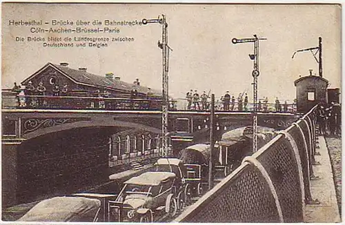 05941 Feldpost Ak Herbesthal mit Bahnhof 1915