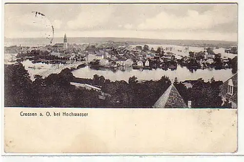 05927 Ak Crossen an der Oder bei Hochwasser 1913