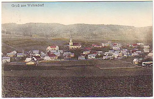 05918 Ak Gruß aus Wehrsdorf Totalansicht 1915