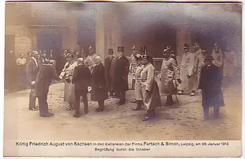 05907 Ak roi saxon dans une entreprise de vin à Leipzig 1913
