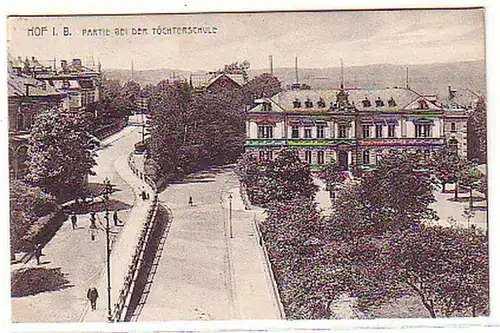 05860 Ak Hof in Bayern Töchterschule 1914