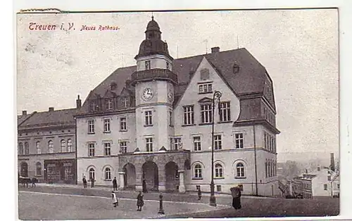 05850 Ak Treuen im Vogtland neues Rathaus 1915