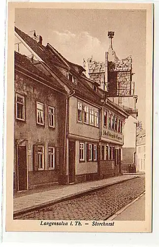 05831 Ak Langensalza in Thür. Storchnest um 1930