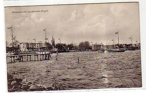05828 Ak Hafenansicht Lauterbach Rügen 1910