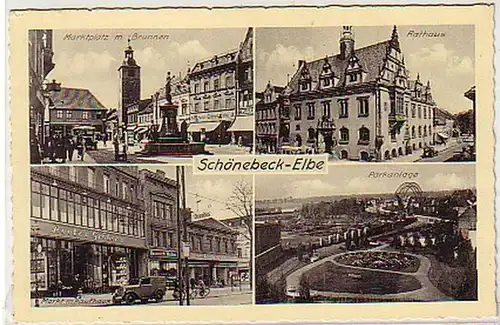 05826 Multi-image Ak Schönebeck Elbe Schaufhaus etc. vers 1940
