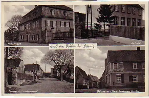 05811 Ak Gruß aus Böhlen bei Leisnig Bäckerei usw. 1941