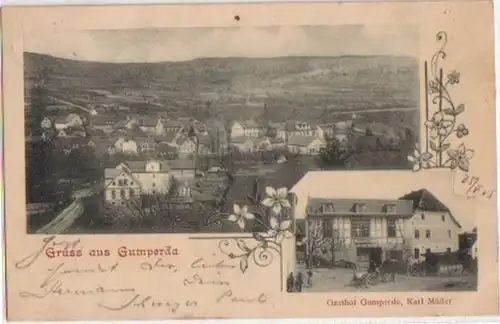05787 Multi-image Ak Gruss de Gumperda Hostel 1905