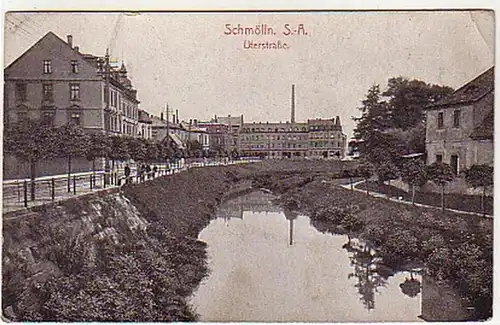 05766 Ak Schmölln in Sachen Altenburg Uferstraße 1923