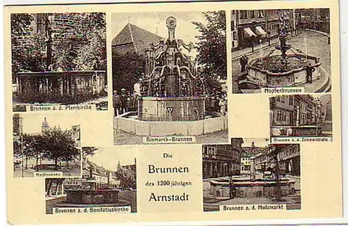 05760 Ak die Brunnen des 1200jährigen Arnstadt 1937