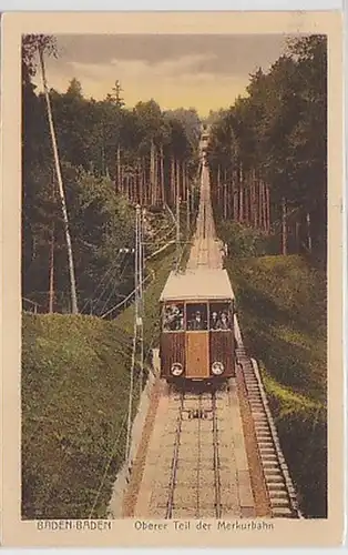 05759 Ak Baden-Baden Oberer Teil der Merkurbahn um 1920