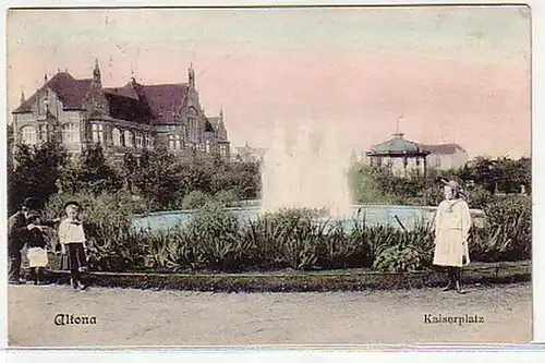05758 Ak Altona Kinder am Kaiserplatz 1909