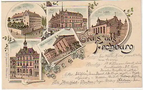 05738 Ak Lithographie Gruß aus Frohburg um 1900