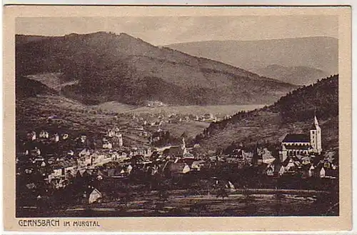 05732 Ak Gernsbach dans la vue totale de Murgtal vers 1930