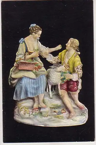 05707 Ak Meissner Porzellan "Schäferstündchen" um 1920