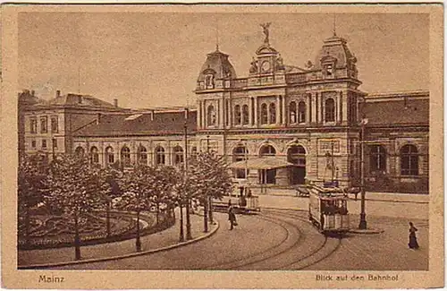 05687 Feldpost Ak Mainz Blick den Bahnhof 1942